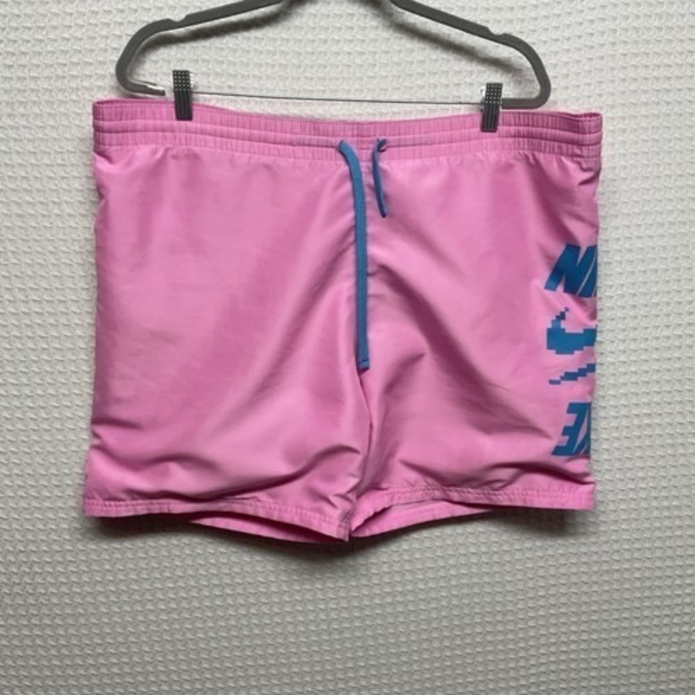 Nike NESSD514-670 Pink Drawstring Lined Digi Stack Breaker 7" Swim Trunks Men L